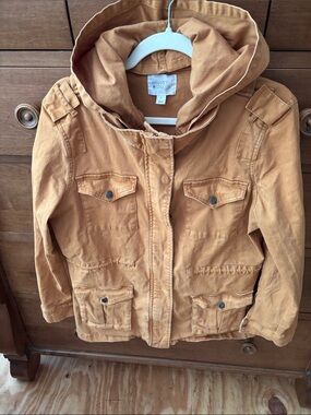 Market & Spruce Kids' Hooded Utility Jacket - Mustard Yellow